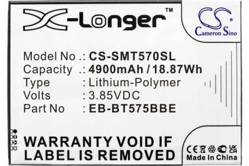 4900mAh X-Longer батарея EB-BT575BBE для Samsung Galaxy Tab Active 3 8.0 (2020)