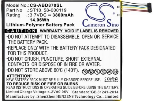 3800mAh Cameron Sino батарея ST10 для Amazon Kindle Fire HD 10 (5th gen)