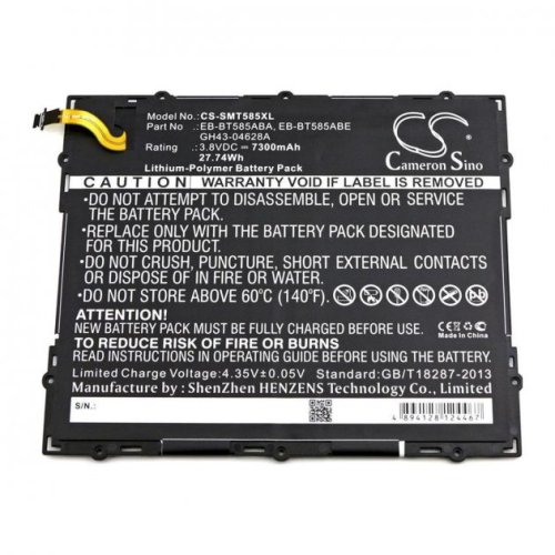 7300mAh Cameron Sino батарея EB-BT585ABE ( CS-SMT585XL) для Samsung SM-T580, SM-T585, Galaxy Tab A 10.1 2016 WiFi, Galaxy Tab A 10.1 2016 TD-LTE, SM-T580NZKAXAR, SM-T585C, Galaxy Tab E 10.1, SM-P585M