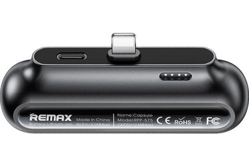 УМБ чорний Remax RPP-576 2500mAh Швидка допомога до айфону (Capsule Series)