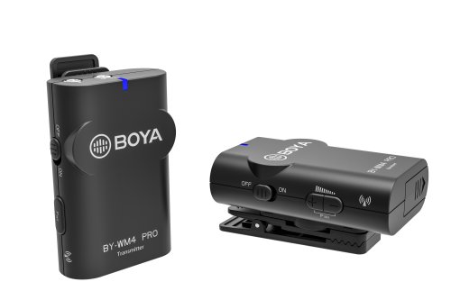 Мікрофонна система Boya BY-WM4 Pro-K1 (BY-WM4 Pro-K1) Складається з передавача TX4 Pro, приймача RX4 Pro і петличного мікрофона.