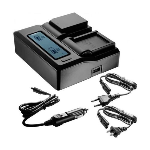 Інтелектуальний зарядний пристрій на 2 батареї (KingMa) для Canon LP-E10 HPW-13326