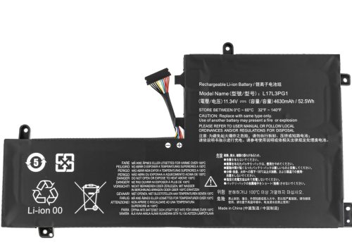 Батарея для LENOVO  Legion: Y530-15ICH, Y530-15ICHg Y7000 Y730 Y740 L17M3PG2 MIDDLE CABLE 40mm 11.34V 4630mAh Black