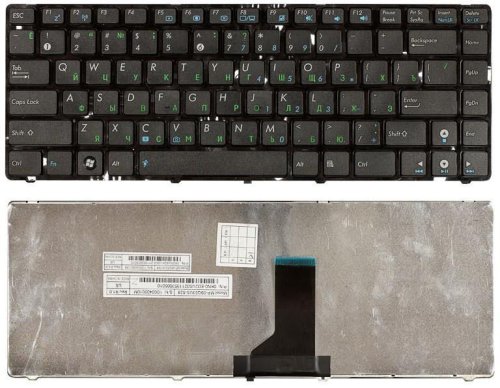 Клавіатура для ноутбука Asus (UL30, K42, K43, X42) Black, (Black Frame) RU
