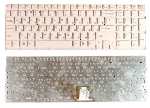Клавіатура для ноутбука Sony Vaio (VPC-CB, VPCCB, VPCCB3S1R, VPCCB2S1R) White, (No Frame), RU