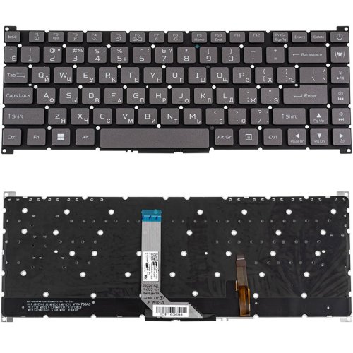 Клавіатура ACER Predator PT314-51s — темно-сіра, російська розкладка, RGB-підсвітка, без рамки