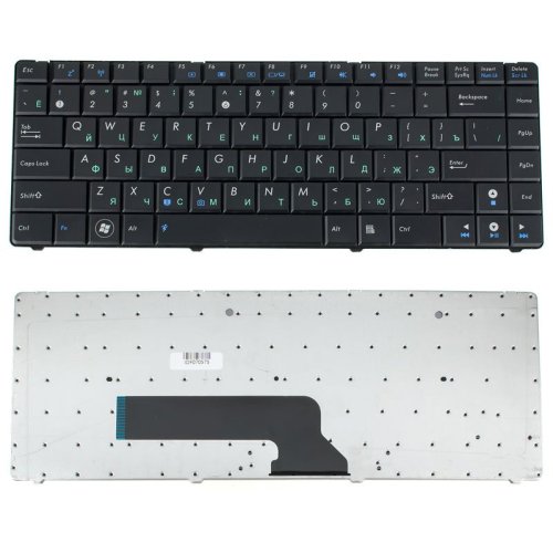Клавіатура для ноутбука ASUS K40, F82, P80, P81, X8 series — чорна, російська розкладка