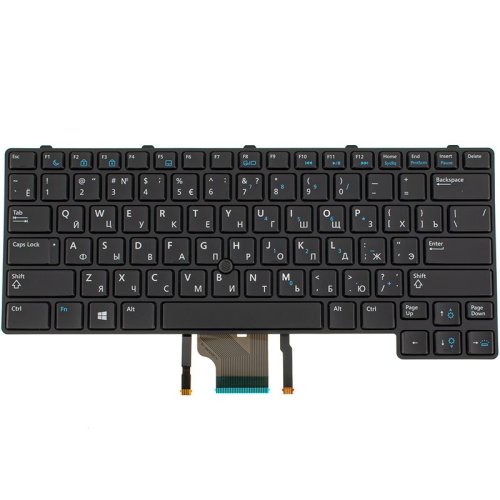 Клавіатура для ноутбука DELL (Latitude: E6430u) — чорна, російська розкладка, з підсвіткою клавіш