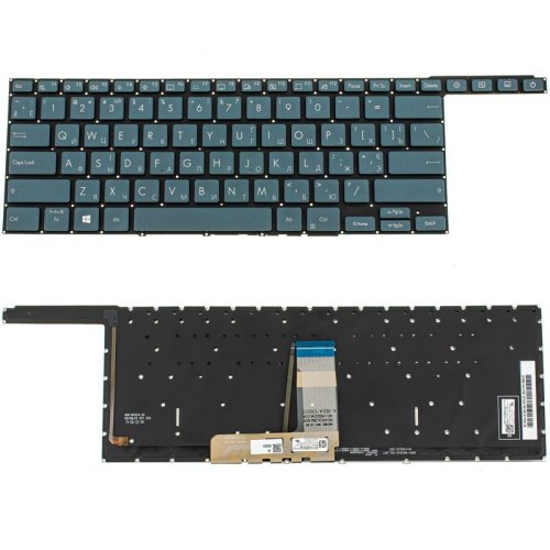 Клавіатура для ноутбука ASUS UX581 — чорна, українська розкладка, без кадру, з підсвічуванням клавіш