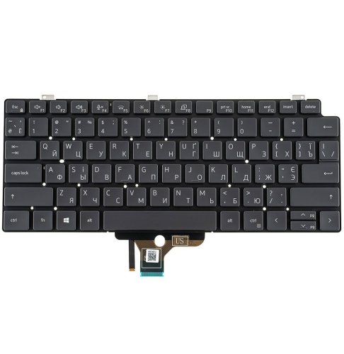 Клавіатура для ноутбука DELL (Latitude: 7310) — чорна, російська розкладка, без рамки, оригінал