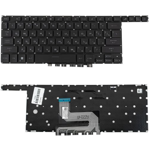 Клавіатура для ноутбука ASUS GX650 series — чорна, російська розкладка, без фрейма, підсвітка клавіш (RGB)