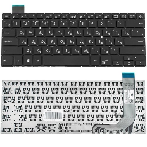 Клавіатура для ноутбука ASUS X407 — чорна, російська розкладка, без фрейму, оригінал