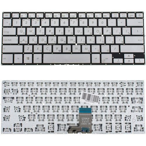 Клавіатура для ноутбука ASUS GX500, NX500 series — срібляста, російська розкладка, без фрейма