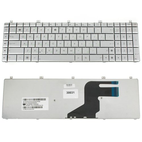 Клавіатура для ноутбука ASUS N55, N75, X5QS — срібляста, російська розкладка (версія N55)