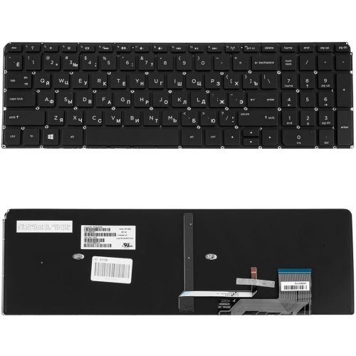 Клавиатура для ноутбука HP (Envy Touchsmart: M6-K series) rus, black, подсветка клавиш