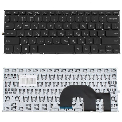 Клавіатура для ноутбука DELL (Inspiron 3137) — чорна, російська розкладка, без рамки