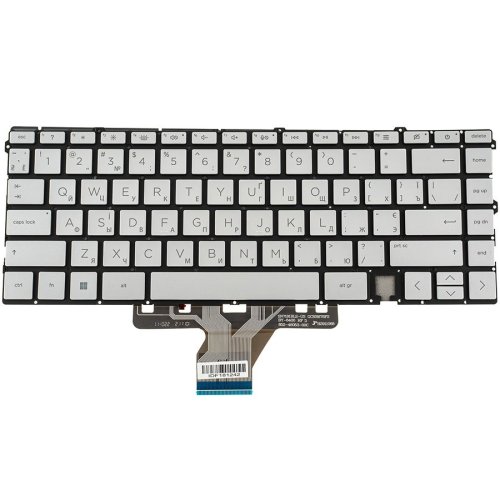 Клавіатура для ноутбука HP (15T-ES) — срібляста, українська розкладка, без рамки, з підсвіткою клавіш (ОРИГІНАЛ)