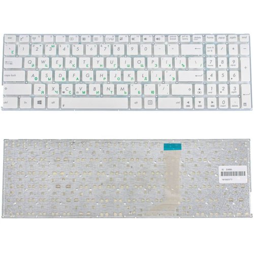 Клавіатура для ноутбука ASUS X556 — біла, російська розкладка, без рамки