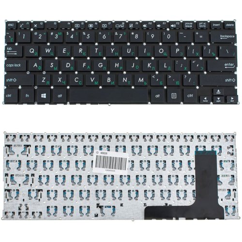 Клавіатура для ноутбука ASUS E202SA series, чорна, російська розкладка, без фрейма