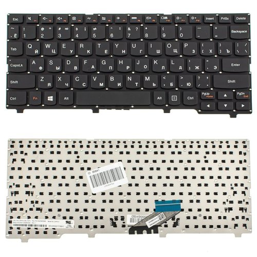 Клавіатура для ноутбука Lenovo IdeaPad 110S-11IBR — чорна, російська розкладка, без рамки