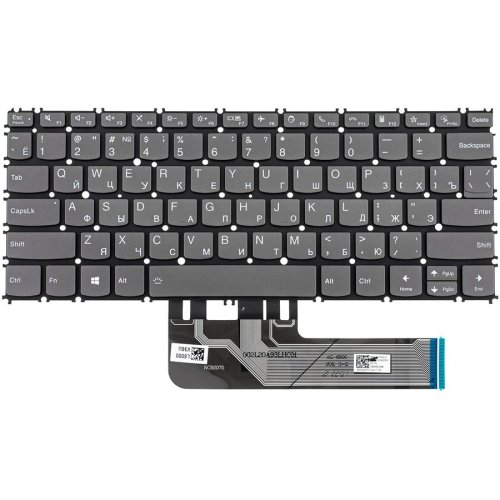 Клавіатура для ноутбука Lenovo ThinkBook 13s, 14s — темно-сіра, російська розкладка, без рамки, з підсвічуванням клавіш