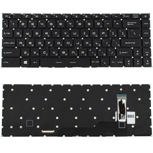 Клавіатура для ноутбука MSI (GS66, GE66) — чорна, російська розкладка, без фрейма, підсвітка клавіш RGB (оригінал)