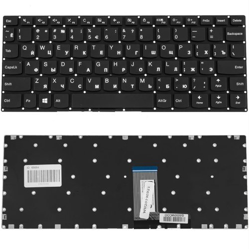 Клавіатура для ноутбука Lenovo IdeaPad 310S-11IAP series — чорна, російська розкладка, без рамки