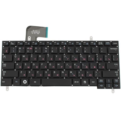 Клавіатура для ноутбука Samsung (N210, N220, N230, N350) — чорна, російська розкладка, без рамки