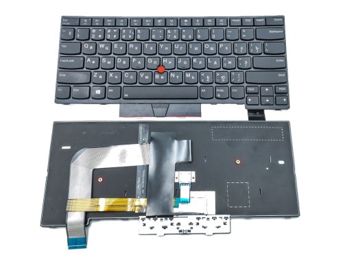 Клавіатура для Lenovo ThinkPad T470, T480, A475, A485 (RU Black з підсвіткою та TrackPoint)