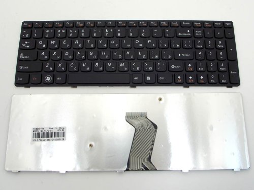Клавіатура для ноутбука Lenovo IdeaPad Y570, Y770 (RU Black, чорна рамка)