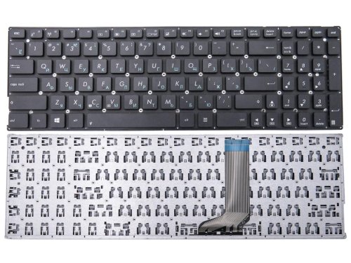 Клавіатура для ASUS X556, X556U, X556UA, X556UB, X556UF, X556UJ, X556UR, X556UV, A556, A556UA, A556UV, K556UV, FL5900U, X756U — чорна, без рамки, російська розкладка (OEM)