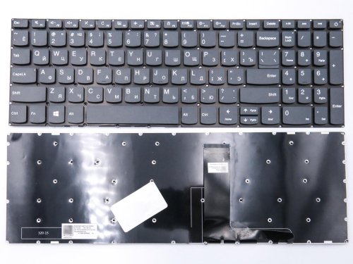 Клавіатура для ноутбука LENOVO IdeaPad 320-15ABR, 320-15IAP, 320-15AST, 320-15IKB, 320-15ISK, 330-15IKB, 330-15ICH, 330-15ICN, 330-15IGM, S145-15IWL, S145-15AST, S145-15API (RU Gray)