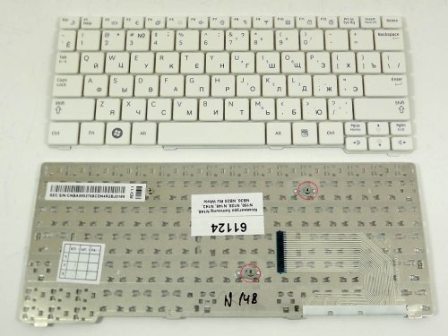 Клавіатура для Samsung N148, N150, N100, N128, N145, N143, NB30, NB20 (RU White)