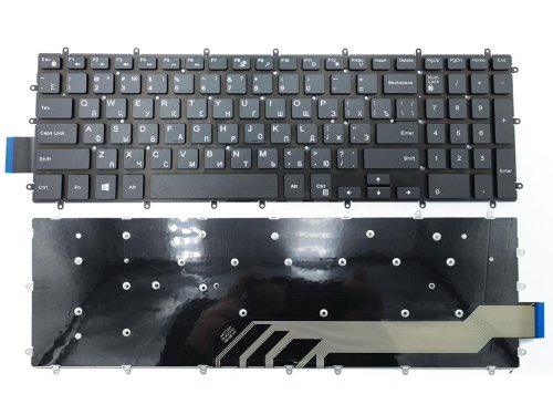 Клавіатура для ноутбуків DELL G3, G5, G7, Vostro 3580 — чорна, російська розкладка, OEM