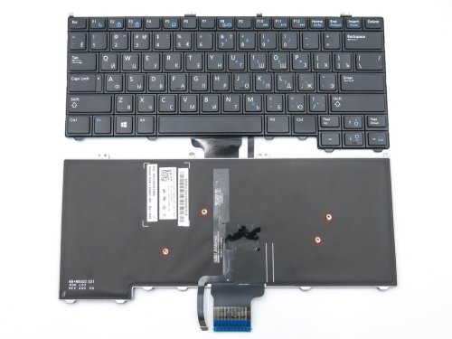 Клавіатура для DELL Latitude E7240, E7440 (чорна, з підсвіткою, RU)