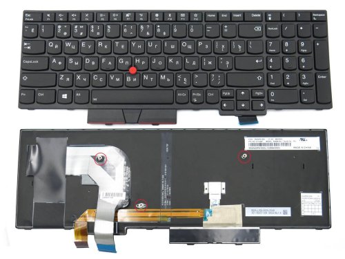 Клавиатура для Lenovo Thinkpad T570, T580, P51S, P52S (Ru Black с подсветкой)