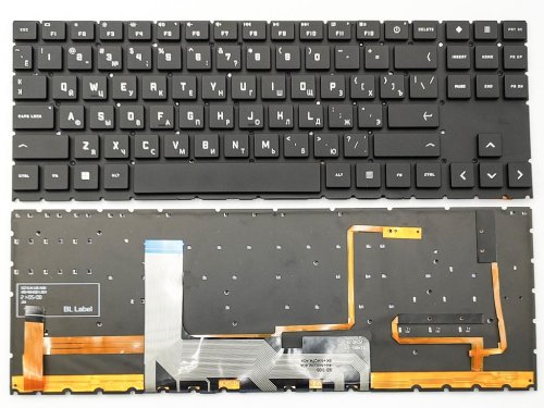 Клавіатура для ноутбука HP Omen 15-EK, 15-EN (RU Black з RGB підсвіткою). Оригінал