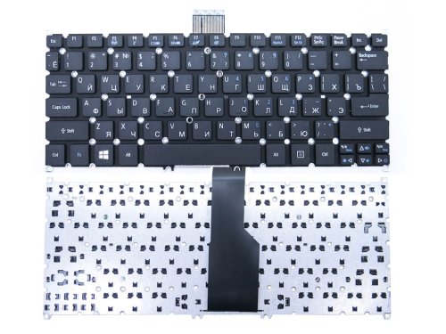 Клавіатура для ноутбука Acer Aspire S3, S3-331, S3-391, S3-951, S5, S5-391, V5-121, V5-123, V5-131, V5-171, Aspire One 725, One 756, TravelMate B1, B113-M, B113-E, чорна, російська розкладка (OEM)