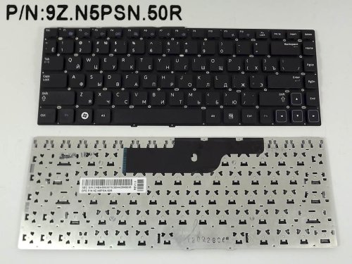Клавіатура для ноутбука Samsung NP300E4A, NP300V4A, чорна, без рамки, російська розкладка (Оригінал)