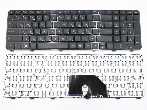Клавіатура для HP Pavilion DV6-6000, DV6-6100, DV6-6b, DV6-6c, чорна, RU розкладка з рамкою