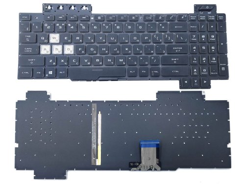 Клавіатура для ноутбука ASUS ROG FX505, FX505G, FX505D, FX505GD, FX505GE, FX505GM, FX505DY, FX505DV, FX505DT, FX505DU (RU Black без рамки з підсвіткою) Оригінал