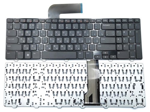 Клавіатура для ноутбуків DELL Inspiron 15R, N5110, M5110 — чорна з рамкою, російська розкладка