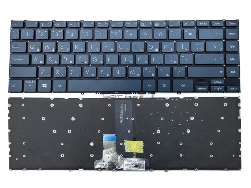 Клавіатура для ASUS Zenbook UX363 / UX371 — чорна з синім підсвічуванням, російська розкладка