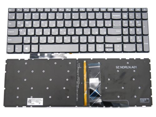 Клавіатура з підсвіткою для ноутбука LENOVO IdeaPad 320-15ABR, 320-15IAP, 320-15AST, 320-15IKB, 320-15ISK, 330-15IKB, 330-15ICH, 330-15ICN, S145-15IWL, S145-15AST, S145-15API (RU Gray)
