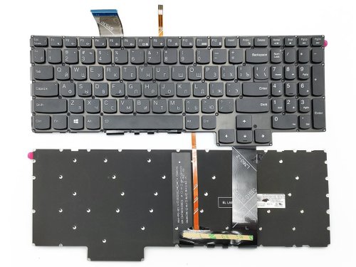 Клавіатура для ноутбука Lenovo Gaming 3-15IMH05, 15ARH05, 15ACH, GY530, GY550, GY570, Legion 5-15IMH05 (RU Black, підсвітка біла, оригінал)