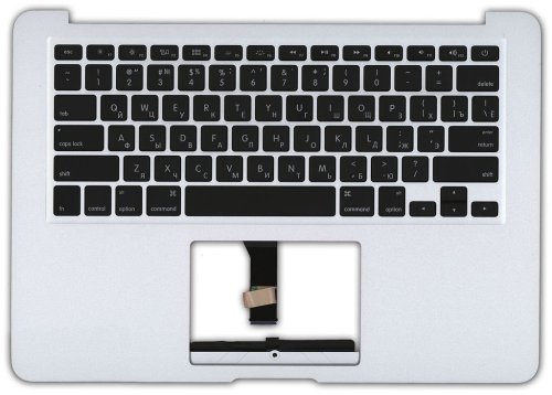 Клавіатура для Apple MacBook Air 2012+ (A1466), Black, (Silver TopCase), RU (горизонтальний Enter)