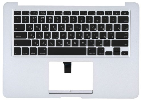 Клавіатура для Apple MacBook Air (A1369) 2010+, Black, (Silver TopCase), RU (горизонтальний Enter)