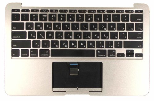 Клавіатура для Apple MacBook Air (A1370) 2011+, Black, (Silver TopCase), RU (горизонтальний Enter)