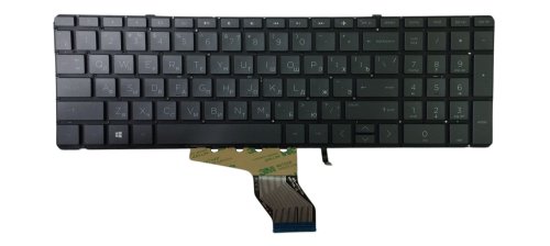 Клавіатура для ноутбука HP Spectre X360 (15-CH), чорна, з підсвіткою, російська розкладка