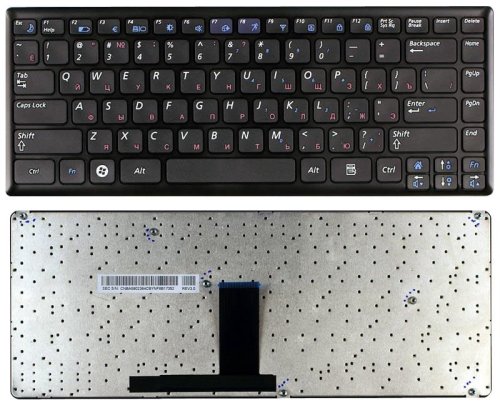 Клавіатура для ноутбука Samsung X460 — чорна, з чорною рамкою (Black Frame), RU